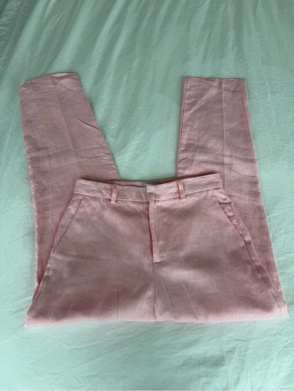 Mango Pink Linen Summer Trousers